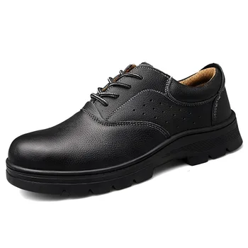 Противоударная, проколотая, термостойкая обувки за охрана на труда, защитни обувки от телешка кожа, защитни обувки