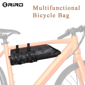 Велосипедна чанта RIRO с рамка и предната част на тръбата с Голям капацитет, клетка за бутилки, Кормило оборудване, Преносим Водоустойчив Многофункционален велосипедна чанта