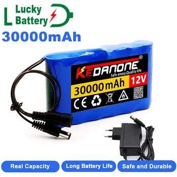 Акумулаторна батерия Лъки Капацитет 12 от 30 000 mah, литиево-йонна батерия dc 12,6 В 30 ah, монитор, камера за видео наблюдение със зарядно устройство