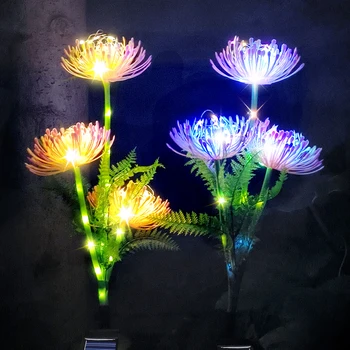 Слънчев градински лампа с светящимся флорални дръжки, лампа за слънчеви цветове, IP65, водоустойчив led лампа за двора, живот до 8 часа за дворно тревата, градина