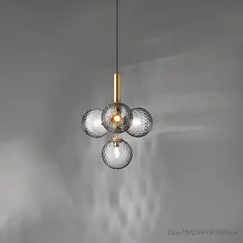 E27 Модерна проста полилей в скандинавски стил, Творчески стъклена топка, Дизайнерски led окачен лампа, спалня, Ресторант, дом окачен лампа