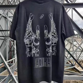 2023 Мъжка тениска от чист Памук, с къси ръкави в стил пънк, Отгоре с писмото принтом, Градинска Рок-група в стил хип-хоп, Ежедневни Индивидуални Облекло