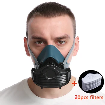 8016 Силиконова пылезащитная маска, подходяща за пръскане на бои, декорация на дома, Респиратор от прах, Самовсасывающий филтър, Пылезащитная маска