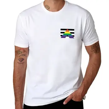 Нова тениска с директен джоб и флага Ели Pride, летен топ, тениска, блуза с къс ръкав, мъжки високи тениски