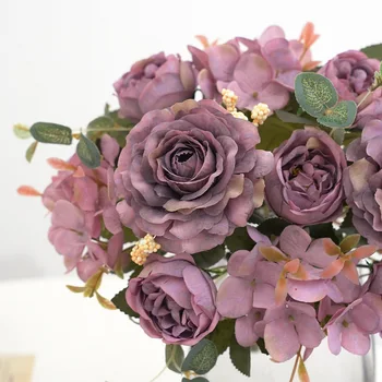 Романтичен Букет От Изкуствени Цветя Едно Уникално И Творческа Дизайнерско Украса За Дома На Сватбени Партита