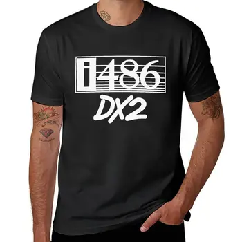 Нова тениска с логото на Intel i486 DX2, забавна тениска, потници в големи размери, мъжки t-shirt