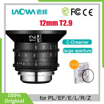 Venus Оптика Laowa 12mm T2.9 Обектив за филм Zero-D за Nikon Z Canon EF на Canon RF за Sony E Leica L в наличност