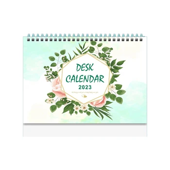 Настолен календар за 2023 Година, 12 месеца, Месечната planner, Календар на 2023 година, Десктоп бележки, Дневен график, Органайзер за дневен ред, Офис зелен