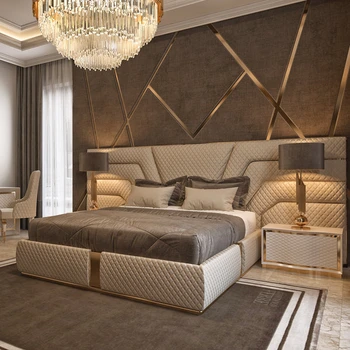 Луксозно легло от плат double luxury King size едро, мебели за спалня в хотел, легла с кобурами
