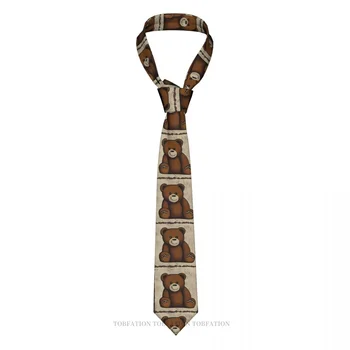 Сладко плюшено мече, нова вратовръзка с 3D-печат с ширина 8 см, полиестер, аксесоари за ризи, парти украса