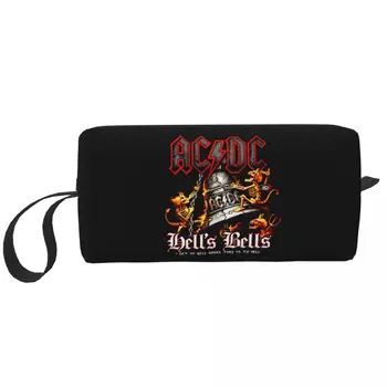 AC DC The Bell Rock-n-Roll Косметичка Дамски Скъпа Голям Голям Австралийската Група Star Косметичка За Грим за Красота, Чанти За Съхранение на Тоалетни Принадлежности