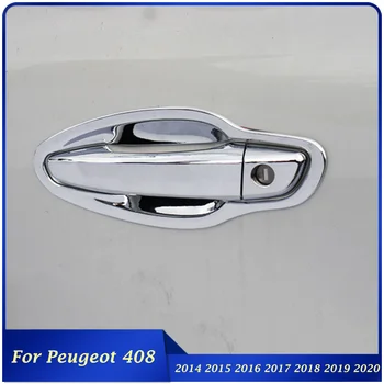 За Peugeot 408 ABS Хромирани Външни Стикер на външната дръжката на вратата на Колата 2014 2015 2016 2017 2018 2019 2020