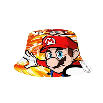 Шапка рибар Super Mario Bros Kawaii с шарени аниме хип-хоп, мъжки шапки-кофа, ежедневни играчки