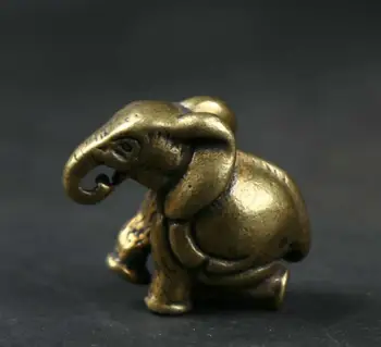 Малка бронзова статуетка на китайския фън шуй, привлекателно животно, Статуетка богатство Слон