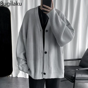Bugilaku корейската версия на модна трикотажного кардигана за есента и зимата, нов безплатен и универсален ден за ден пуловер, мъжки палта