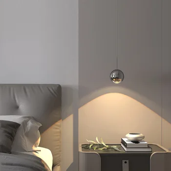Висящи лампи Nordic с Регулируема Височина, Нощни шкафчета за спалня, Висящи лампи за дневна, Алуминиев Минималистичен лампа за дома