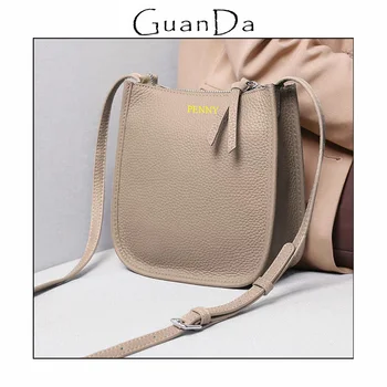 Луксозна Модерна дамска чанта за през рамото от елита на марка с гравирани с името, Висококачествена чанта през рамо от телешка кожа, Бизнес универсална чанта