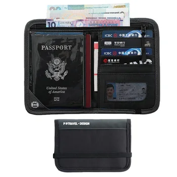 Мини-RFID-притежател на паспорта, една чанта-Органайзер с множество джобове за пътуване, Найлон водоустойчива Преносима чанта за съхранение на документи