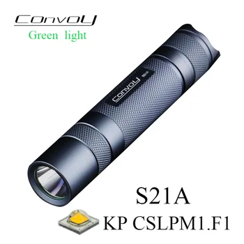 Convoy S21A с KP CSLPM1.F1 зелен led фенерче 21700 Edition, фенер за лов, риболов, работа, черна светкавица