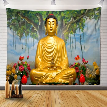 Гоблен с Индийското Буда, Будистка Стенни хол, Медитация, Йога, Начало Декор, Хипи, Бохемски Стил