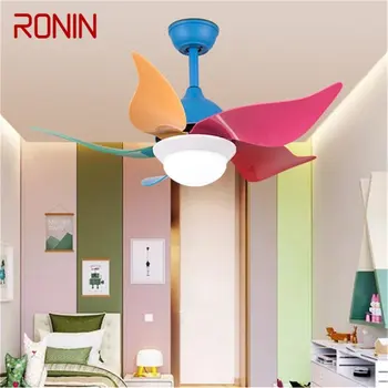 RONIN Модерен Цветен Вентилатор на Тавана с Дистанционно Управление Led Лампа за Дома, Детска Спалня, Детска Градина