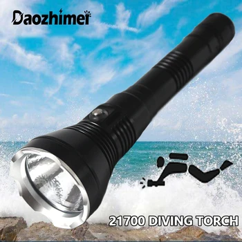 Underwater100M Фенерче за Гмуркане XHP70.2 IPX8 Водоустойчива Лампа LED Фенерче За Гмуркане Факел Dive Light използвате Батерия 2 *21700