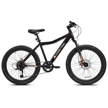 Ozark Trail 24-инчов Планински велосипед Youth Glide от алуминий, 8-степенна скоростна кутия, окачване, черен