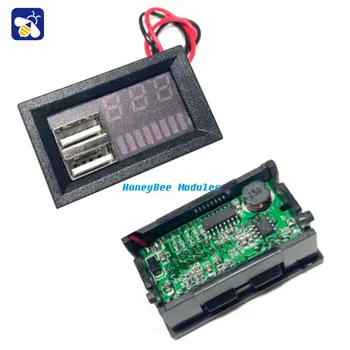 Авто индикатор за напрежение на батерията 12, измервателна глава, вграден dual USB-изход, преобразуване на напрежение от 5 На 2 А