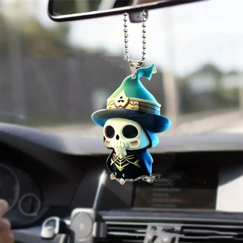 Автомобилно огледало на Хелоуин, Люлки, Висулка във формата на Скелет, украса за кола за задно виждане
