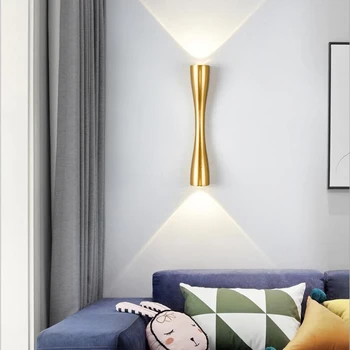 Модерен минималистичен led монтиран на стената лампа, Открит Водоустойчив Арт-Хотел Преминаването на Коридор Вратата на Вътрешния двор, Стълбище Нощно монтиран на стената лампа с дълъг Рог