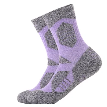 Зимни дамски памучни топли ски чорапи, сгъстено туристически дишащи спортни чорапи за катерене