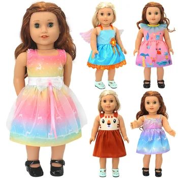 18-инчов кукла-реборн, Дрехи и аксесоари за американската момичета, дрехи за кукли Rainbow Moose Ice серия, пролет-лято, тънка пола