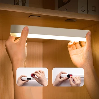 Led нощна светлина с дистанционно Управление, Магнитен засмукване Затемняющий лампа, USB щепсел, за Защита на очите, Лампа за спални, Лампа за нощно четене В кабинета