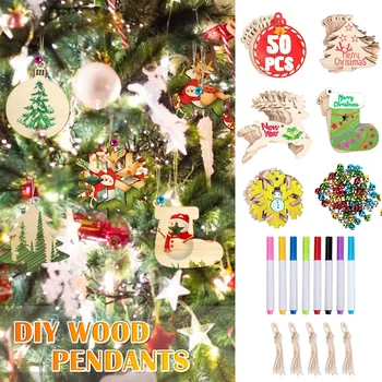 Коледни химикалки с цветен окачване, Свирки със собствените си ръце, Интересно дървена Коледна украса с изображение #25