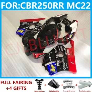 Комплекти за мотоциклетни обтекателей са подходящи за Cbr250rr 1990-1994 NC22 CBR 250 RR MC22 CBR250 RR 1993 Комплект обтекателей за цялото тяло червен, черен