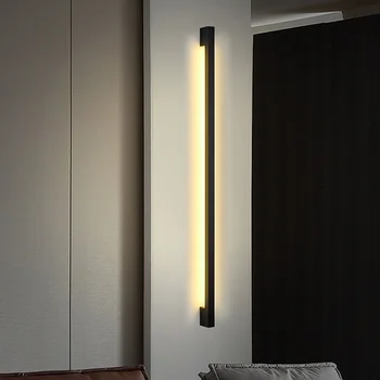 Модерен минималистичен led монтиран на стената лампа с дълга ивица, Нощно шкафче за спалня, всекидневна, Този стенен монтаж стенни лампи, Лампа за стълби, Огледало, Предно монтиран на стената лампа