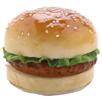 1 бр. Реалистична имитация на хамбургер, дисплей с участието на хамбургер, детска храна, хляб, играчка, реквизит за снимки, без да се включва чиния