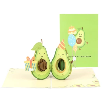 Поздравителна картичка с авокадо, написана на ръка, декорация във формата на благодарственной пощенски картички, за да изрази благословии, подарък, аксесоар