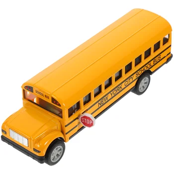 Модел на училищен автобус, Формовани под налягане, флип-надолу Автомобилна играчка За деца, Мини-играчки с фрикционным задвижване