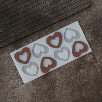 Шоколадова шаблон във формата на сърце, форма за украса муссового торта, Выдалбливают лист за прехвърляне на Любовта, се пекат на Шаблон