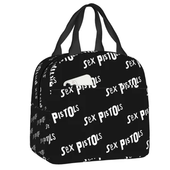 Sex Pistols Термоизолированная чанта за обяд Хеви метъл Рок-група, Многократно обяд-бокс за жени, Многофункционални чанти-тоут за пикник