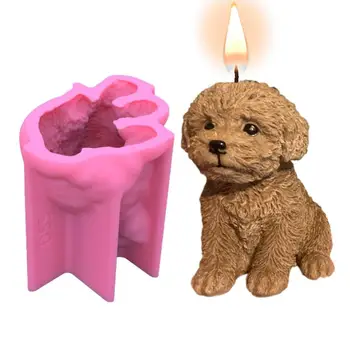 3D Силиконови форми за Свещи за Кучета, Сладки, Форми за Сапун за кученца, Форма за епоксидна смола за кученце, Форма за домашен интериор, Интериор за свещи от керамична глина