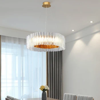 Италианската Дизайнерска акрилен таван полилей за артистичен ресторант, трапезария, хол, кухня, led декор, окачена лампа, околовръстен лампа