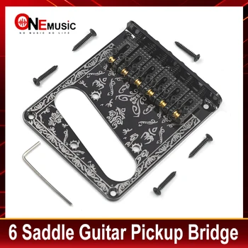 Мост го получите китара с 6 седлами и 6 винтажными релси за струни за електрическа китара FD Telecaster Tele TL Черен