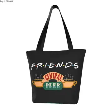 Обичай Централните Чанти За Пазаруване Perk Friends, Холщовые Чанти За Жени, Здрави Торбички За Пазаруване на Хранителни продукти
