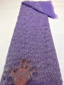 Специална Африканска тюлевая плат, ръчно изработени с бродерия JIANXI.C-1302.8610 С мъниста, пайети, мрежесто дантела, Вечерна рокля за сватбени партита