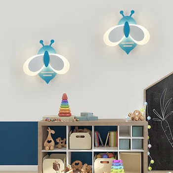 Прост декоративен стенен лампа, креативен стенен лампа за детска стая, нощни осветителни тела в скандинавски стил за спални, модерно led осветление за защита на очите