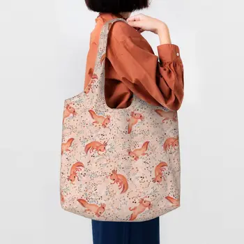 Оригинална чанта за пазаруване в хранителни магазини Axolotl, Холщовая чанта за пазаруване, Чанта през рамо, с Голям капацитет, Здрава Чанта за животни Саламандър