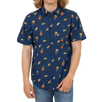 Мъжка риза с къс ръкав във формата на ананас и диня