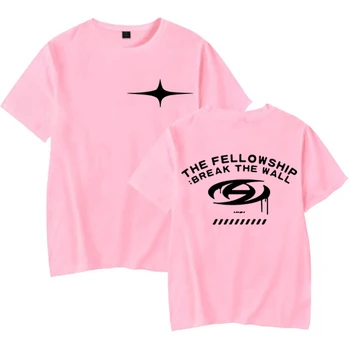 Ateez kpop Band Тениска Памучен Свободна Лятна Розова Тениска с къс ръкав Унисекс За Мъже И Жени, вещи от Първа Необходимост За Феновете, Класически Корейски Върховете S-4XL